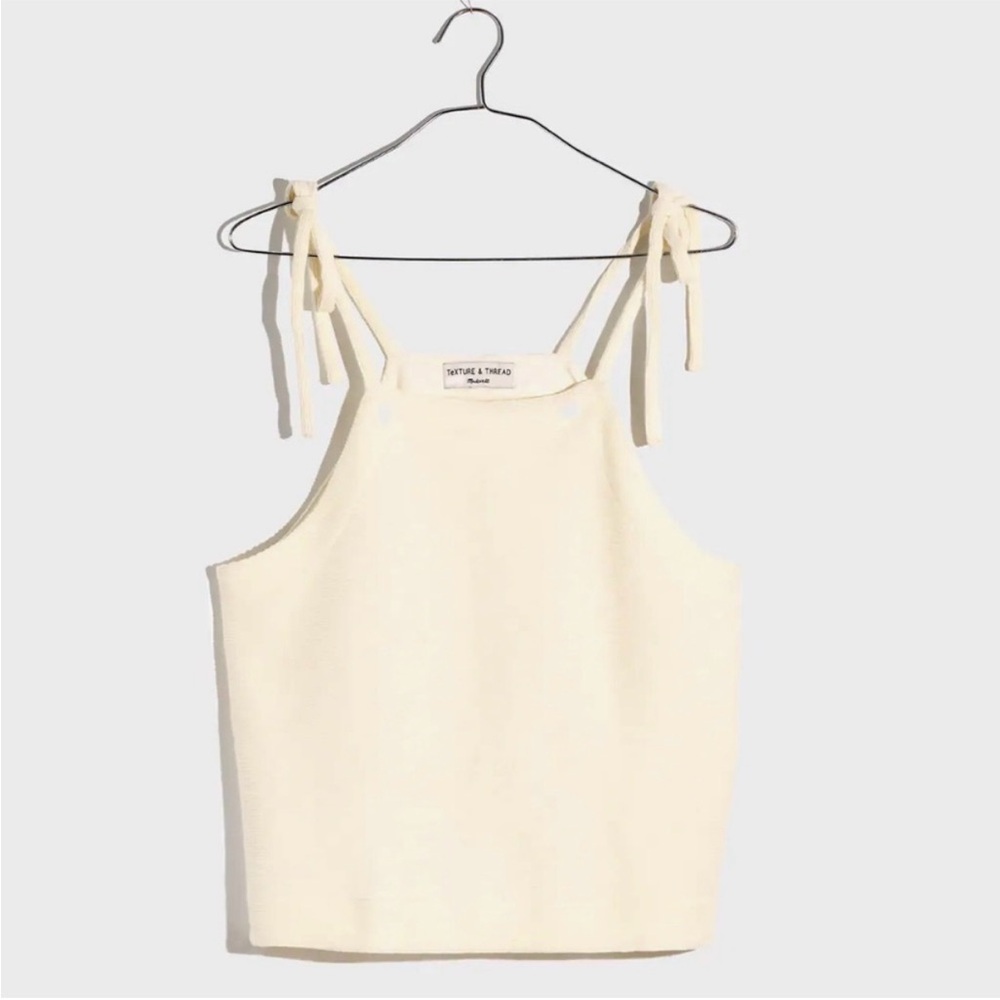 Madewell Cream Tie-Strap Tank Top